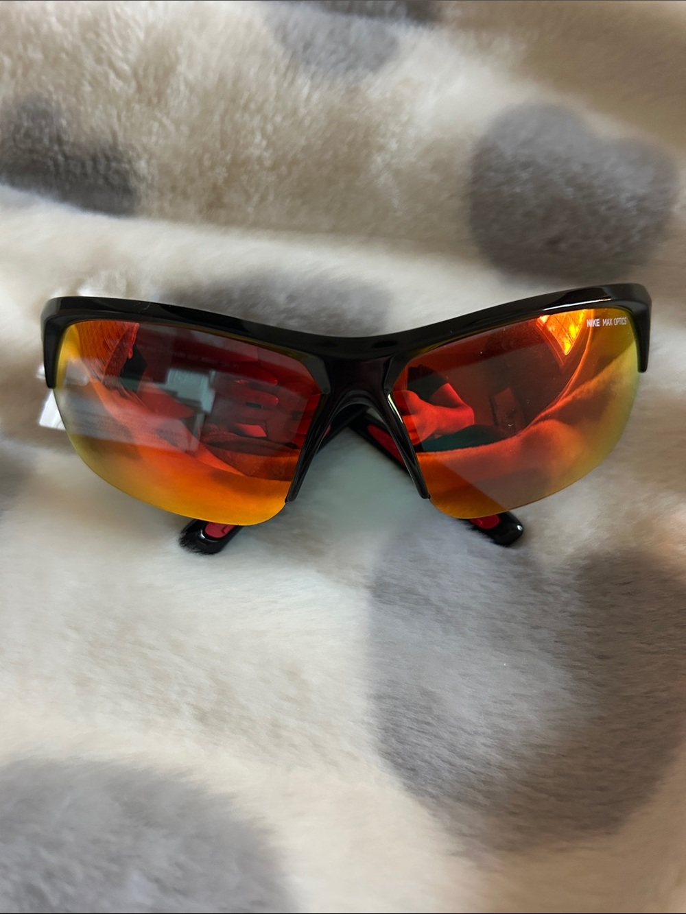 Nike Black Sport Sunglasses with Gold Mirrored Lenses